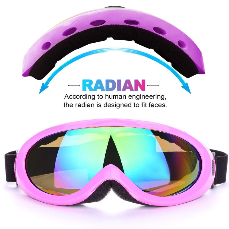 Rngeo Ski Goggles, Pack of 2, Snowboard Goggles for Kids, Boys & Girls, Youth, Men - Image 2